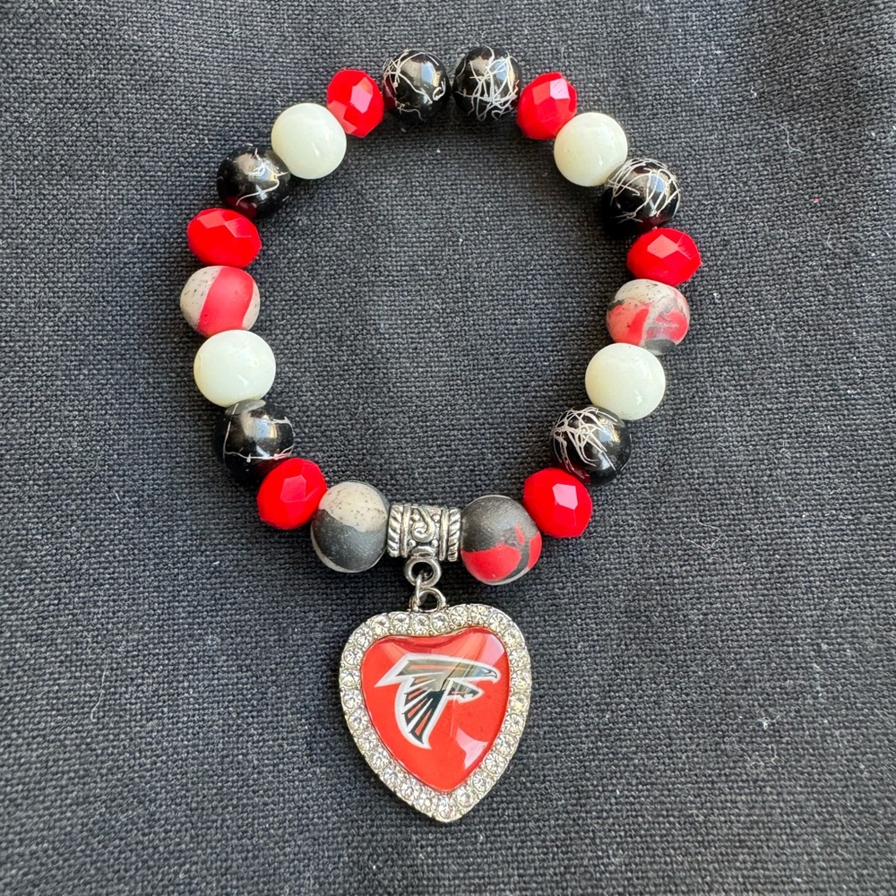 Handmade NFL ATL Falcons Beaded Bracelet